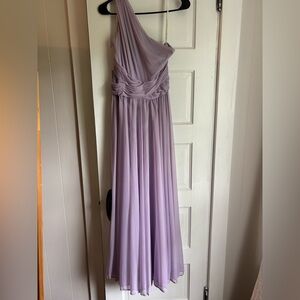 Elegant David’s Bridal Lavender One-Shoulder Dress